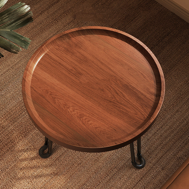 Modern Minimalist Round Flower-shaped MDF Iron Foldable Coffee Table For Living Room