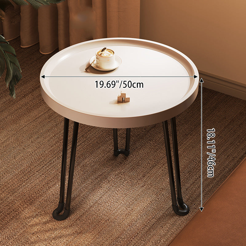 Modern Minimalist Round Flower-shaped MDF Iron Foldable Coffee Table For Living Room
