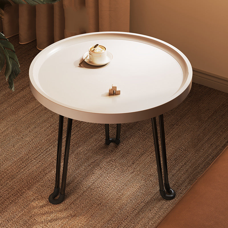 Modern Minimalist Round Flower-shaped MDF Iron Foldable Coffee Table For Living Room