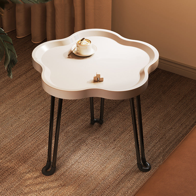 Modern Minimalist Round Flower-shaped MDF Iron Foldable Coffee Table For Living Room