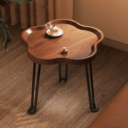 Modern Minimalist Round Flower-shaped MDF Iron Foldable Coffee Table For Living Room
