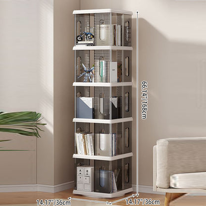 Modern Minimalist Square ABS PET Swivel Storage Cabinet 2/3/4/5-Tier For Living Room