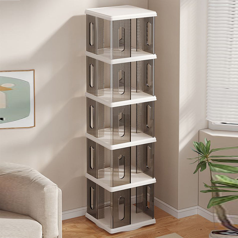 Modern Minimalist Square ABS PET Swivel Storage Cabinet 2/3/4/5-Tier For Living Room