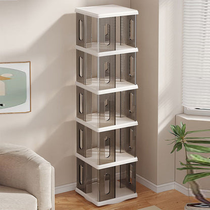 Modern Minimalist Square ABS PET Swivel Storage Cabinet 2/3/4/5-Tier For Living Room