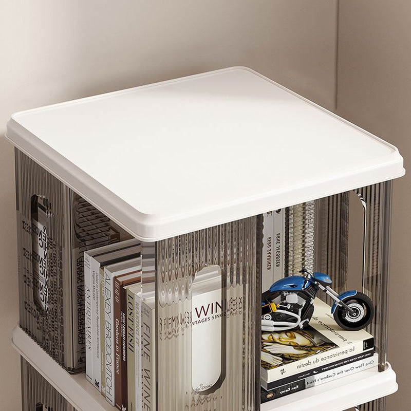 Modern Minimalist Square ABS PET Swivel Storage Cabinet 2/3/4/5-Tier For Living Room