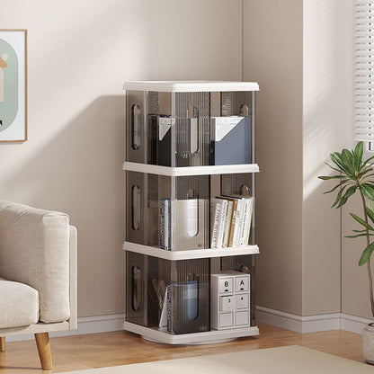 Modern Minimalist Square ABS PET Swivel Storage Cabinet 2/3/4/5-Tier For Living Room