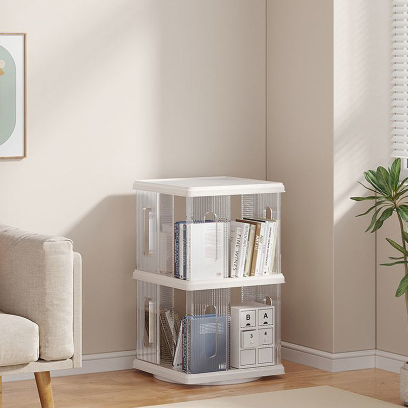 Modern Minimalist Square ABS PET Swivel Storage Cabinet 2/3/4/5-Tier For Living Room