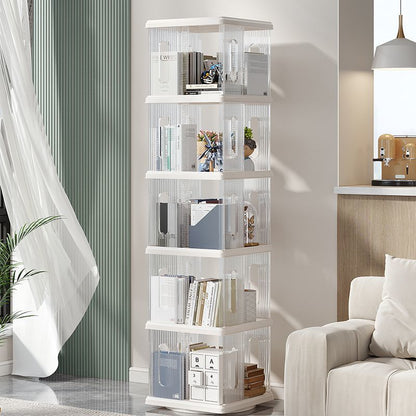 Modern Minimalist Square ABS PET Swivel Storage Cabinet 2/3/4/5-Tier For Living Room