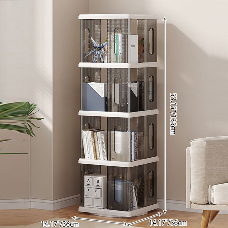 Modern Minimalist Square ABS PET Swivel Storage Cabinet 2/3/4/5-Tier For Living Room