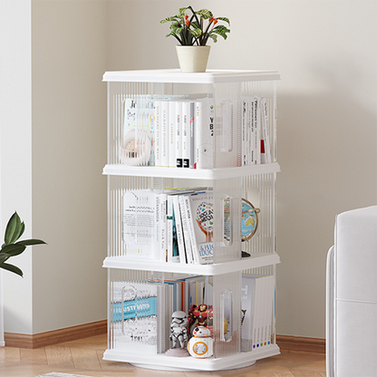 Modern Minimalist Square ABS PET Swivel Storage Cabinet 2/3/4/5-Tier For Living Room