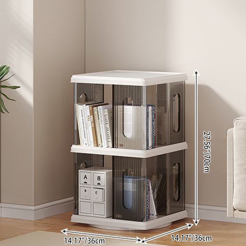 Modern Minimalist Square ABS PET Swivel Storage Cabinet 2/3/4/5-Tier For Living Room