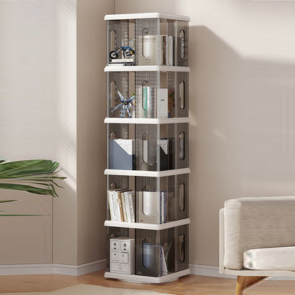 Modern Minimalist Square ABS PET Swivel Storage Cabinet 2/3/4/5-Tier For Living Room