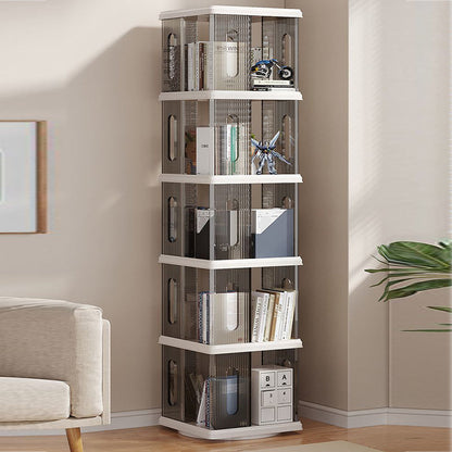 Modern Minimalist Square ABS PET Swivel Storage Cabinet 2/3/4/5-Tier For Living Room