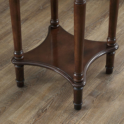 Contemporary Retro Round MDF Solid Wood End Table 1-Drawer For Living Room