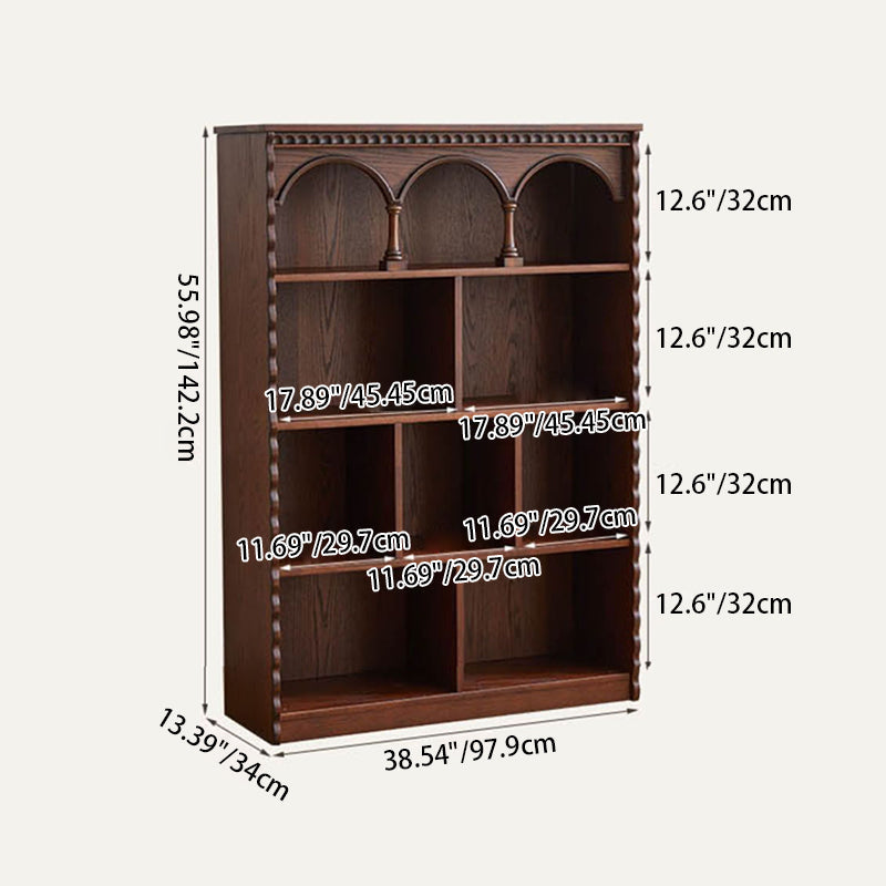 Traditional French Rectangular Oak Wood Ash Wood Solid Wood Eco Board Display Rack 4-Tier For Living Room