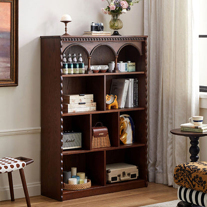 Traditional French Rectangular Oak Wood Ash Wood Solid Wood Eco Board Display Rack 4-Tier For Living Room