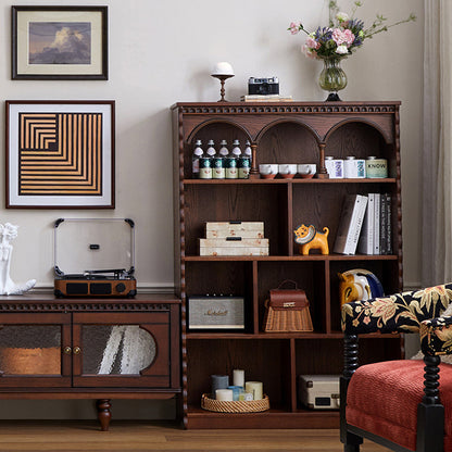 Traditional French Rectangular Oak Wood Ash Wood Solid Wood Eco Board Display Rack 4-Tier For Living Room