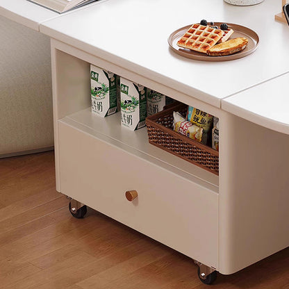 Modern Minimalist Square Ellipse Rubberwood Pine Wood Solid Wood Plywood Foldable Movable Coffee Table 1-Drawer For Living Room