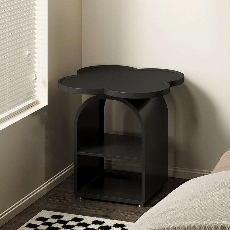 Contemporary Creative Four-leaf Shape MDF Iron Movable Nightstand 3-Tier For Bedroom