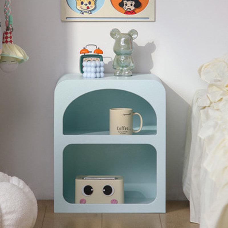 Modern Minimalist Square Rectangular MDF Nightstand 3-Tier For Bedroom