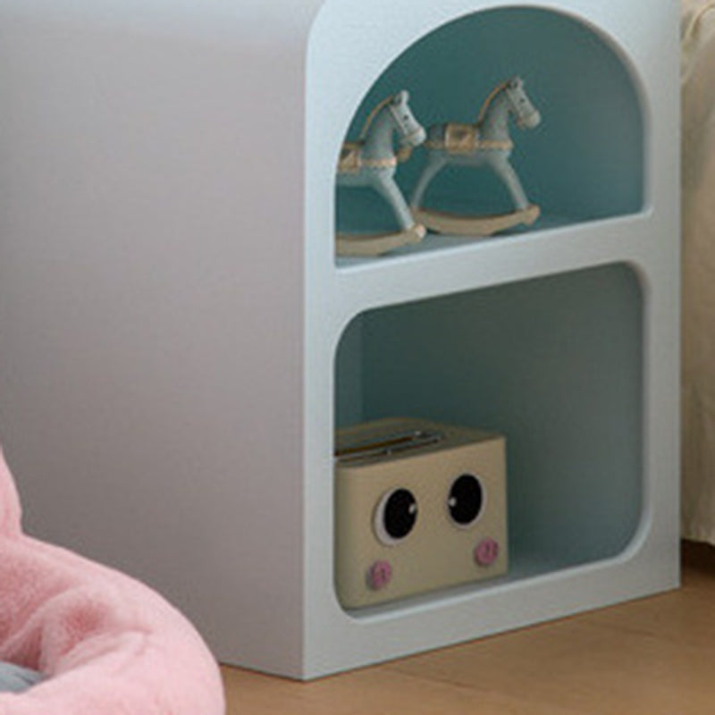 Modern Minimalist Square Rectangular MDF Nightstand 3-Tier For Bedroom