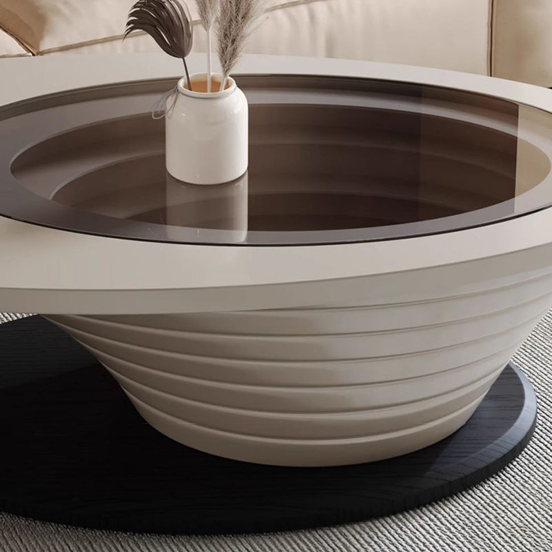 Contemporary Nordic Ellipse Glass Steel Coffee Table For Living Room