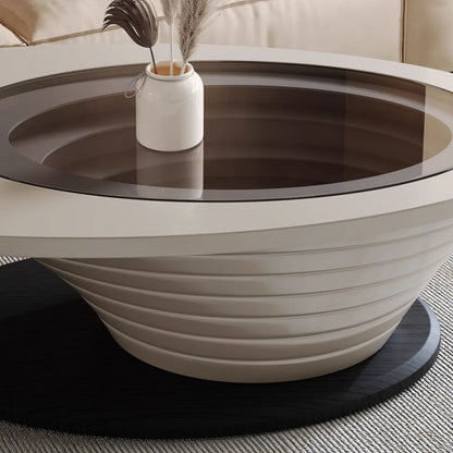 Contemporary Nordic Ellipse Glass Steel Coffee Table For Living Room