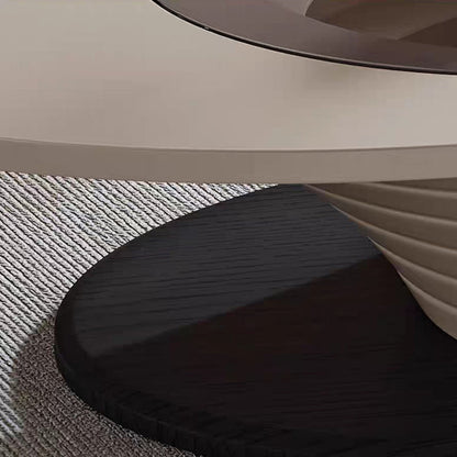 Contemporary Nordic Ellipse Glass Steel Coffee Table For Living Room