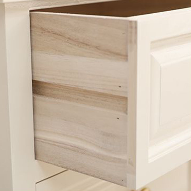 Contemporary Nordic Square Rectangular Paulownia Wood Pine Wood Nightstand 2-Drawer For Bedroom