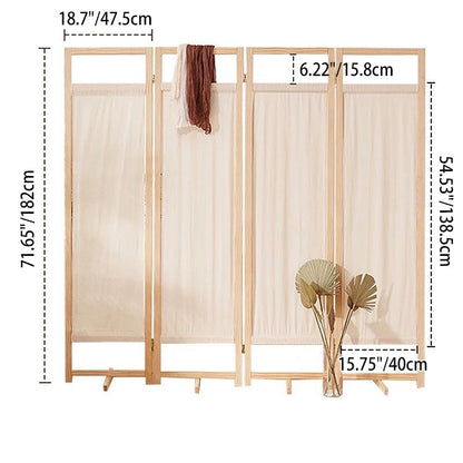 Modern Minimalist Rectangular Pine Wood Linen Room Divider For Living Room