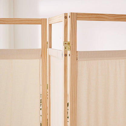 Modern Minimalist Rectangular Pine Wood Linen Room Divider For Living Room