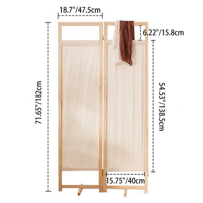 Modern Minimalist Rectangular Pine Wood Linen Room Divider For Living Room