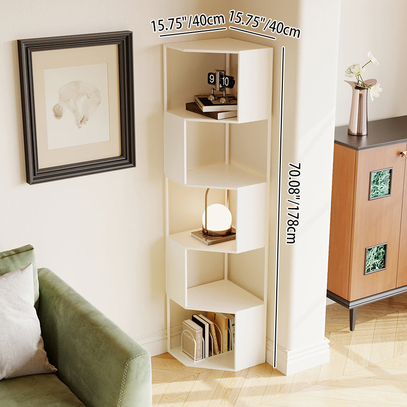 Modern Minimalist Triangle Carbon Steel Corner Shelf Unit 4/5-Tier For Living Room