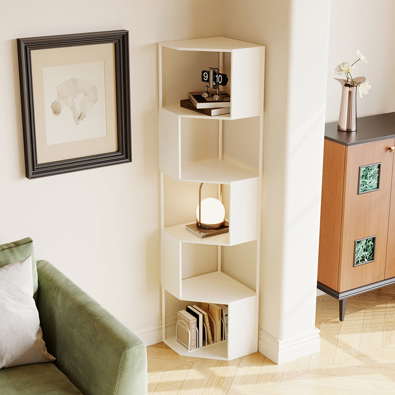 Modern Minimalist Triangle Carbon Steel Corner Shelf Unit 4/5-Tier For Living Room