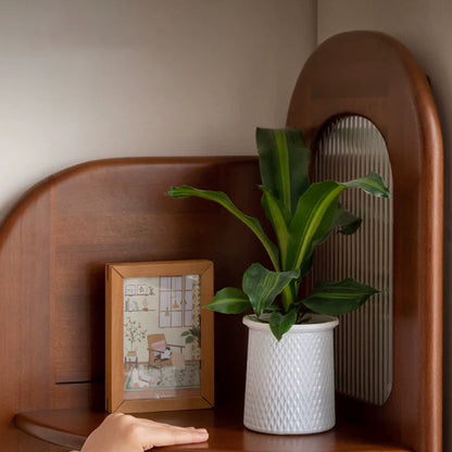 Contemporary Retro Fan-shaped Boxwood Pine Wood Glass Stainless Steel Corner Shelf Unit 4-Tier For Living Room