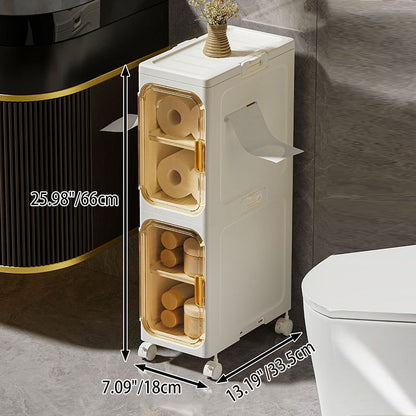 Modern Minimalist Rectangular PP PET Iron Movable Storage Cabinet 1/2/3/4/5-Tier For Living Room & Bathroom