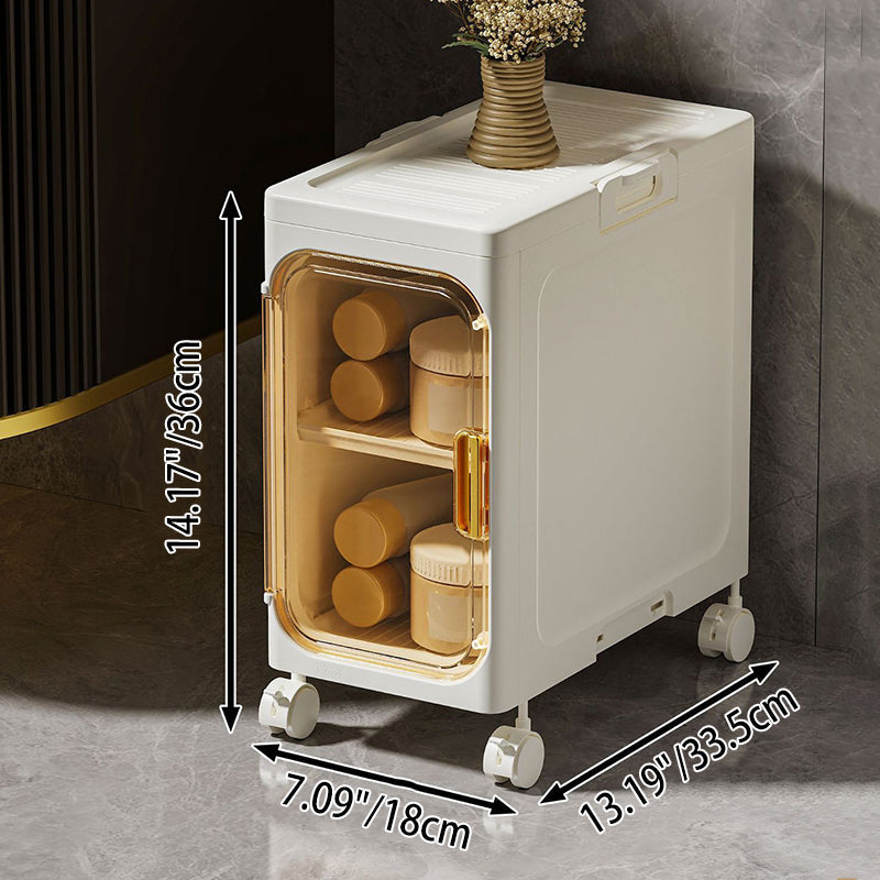 Modern Minimalist Rectangular PP PET Iron Movable Storage Cabinet 1/2/3/4/5-Tier For Living Room & Bathroom