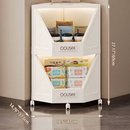 Modern Minimalist Square PP Movable Stackable Corner Shelf Unit 2/3/4-Tier For Living Room