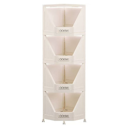 Modern Minimalist Square PP Movable Stackable Corner Shelf Unit 2/3/4-Tier For Living Room