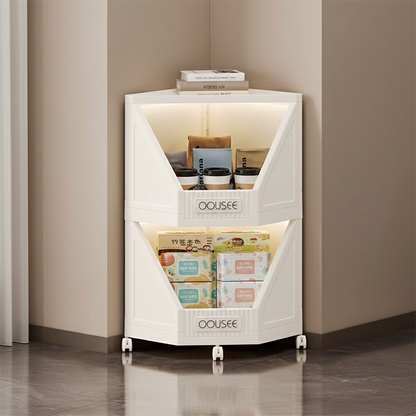 Modern Minimalist Square PP Movable Stackable Corner Shelf Unit 2/3/4-Tier For Living Room