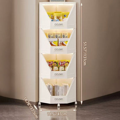Modern Minimalist Square PP Movable Stackable Corner Shelf Unit 2/3/4-Tier For Living Room