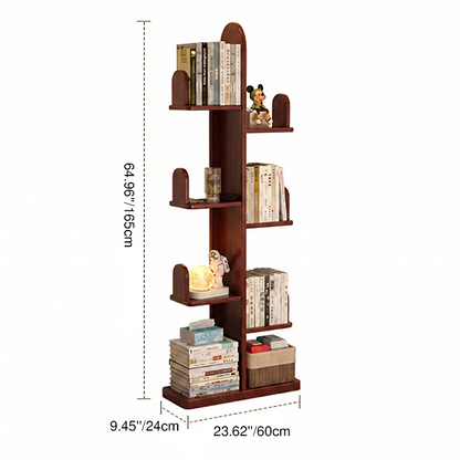 Modern Minimalist Rectangular Rubberwood Cactus Bookshelf 7-Tier For Living Room