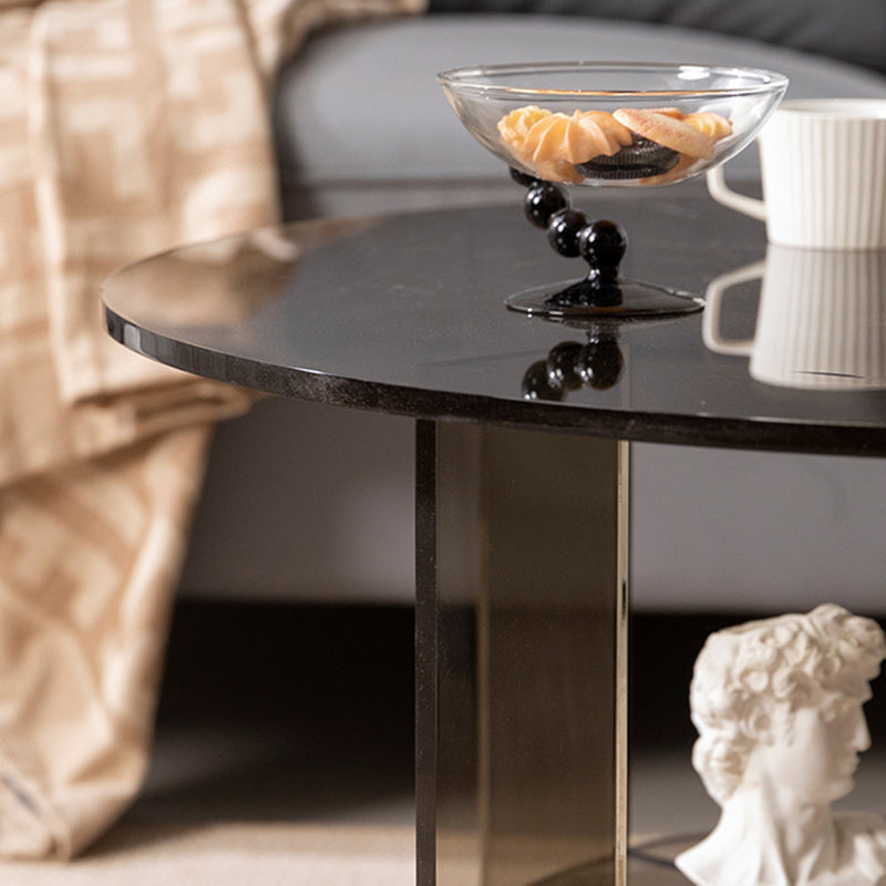 Modern Minimalist Round Acrylic Coffee Table 2-Tier For Living Room