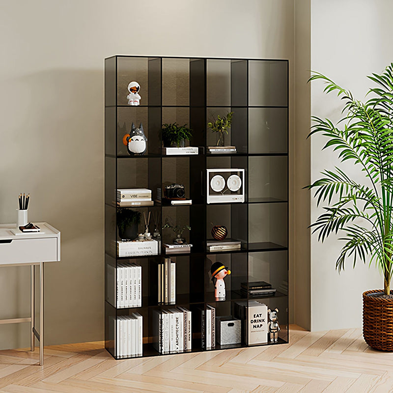 Modern Minimalist Square Rectangular Acrylic Stackable Display Rack 4-Cabinet For Living Room