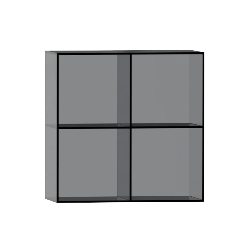 Modern Minimalist Square Rectangular Acrylic Stackable Display Rack 4-Cabinet For Living Room