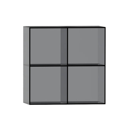 Modern Minimalist Square Rectangular Acrylic Stackable Display Rack 4-Cabinet For Living Room