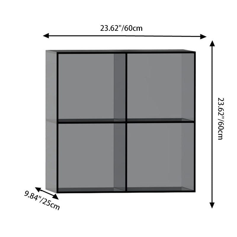 Modern Minimalist Square Rectangular Acrylic Stackable Display Rack 4-Cabinet For Living Room