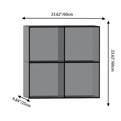 Modern Minimalist Square Rectangular Acrylic Stackable Display Rack 4-Cabinet For Living Room