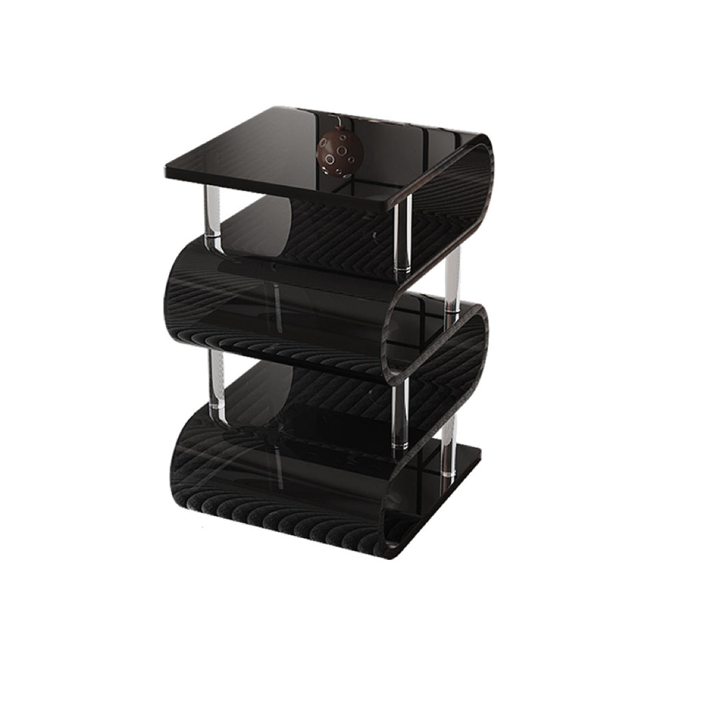 Contemporary Nordic Square Acrylic Storage Low Stool For Living Room