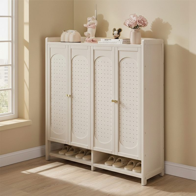 Modern Minimalist Rectangular MDF Nan Bamboo Shoe Storage 5/6/7/8-Tier For Entryways